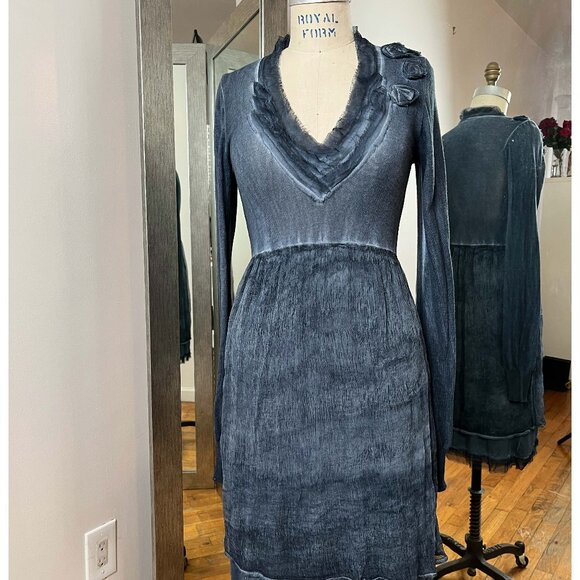 Taloo Blue Knit Dress, Size Small - Picture 1 of 5